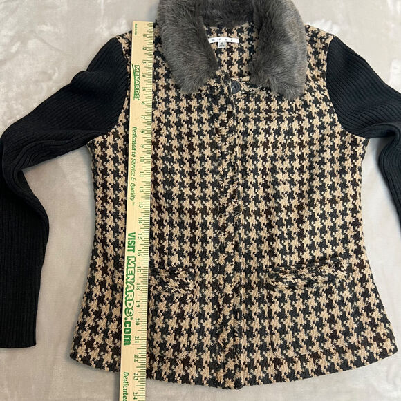 Cabi Jacket Womens 6 Houndstooth Mixer Zip Up Blazer Work Career Preppy 978 - Picture 7 of 13